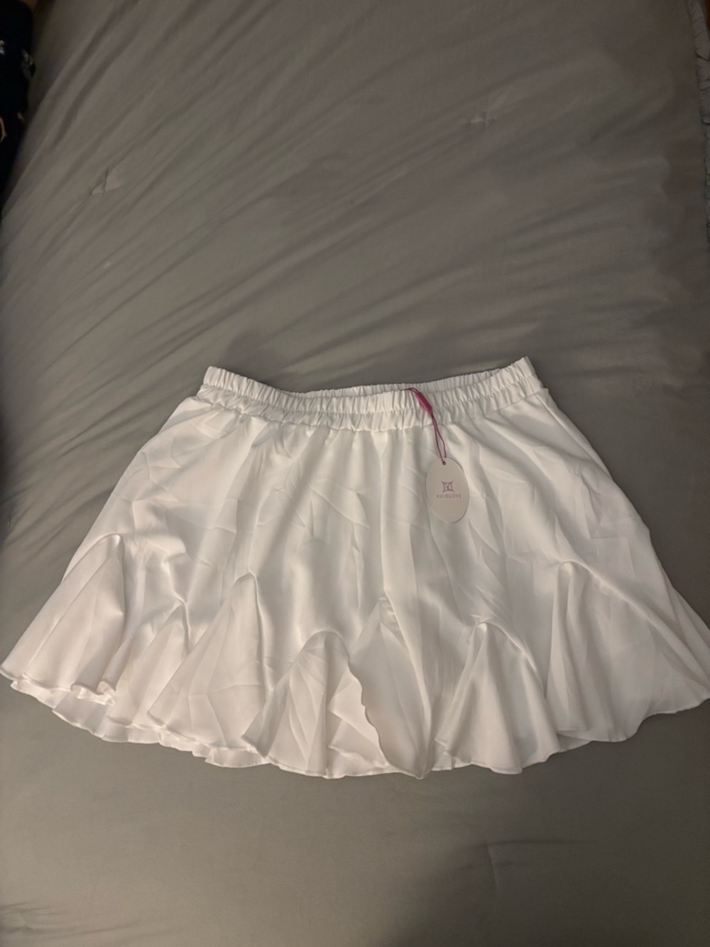 Women's White Ruffled Mini Skirt